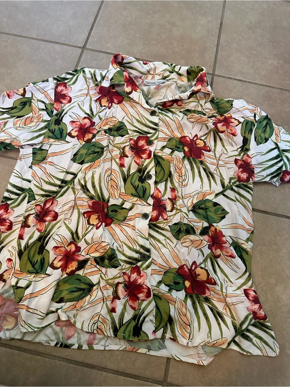 California Krush Women’s Tropical Shirt Size L 100% Rayon - Picture 2 of 5